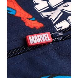 Pine Kids Marvel Terry Knit Full Sleeves Co-ord Hooded Sweatshirt & Track Pant with Spider Man Print - Navy
