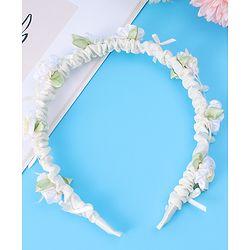 Pine Kids Hair Bands Floral Applique Free Size - Beige