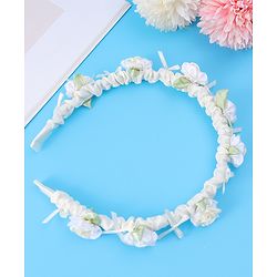 Pine Kids Hair Bands Floral Applique Free Size - Beige