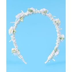 Pine Kids Hair Bands Floral Applique Free Size - Beige