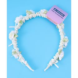 Pine Kids Hair Bands Floral Applique Free Size - Beige