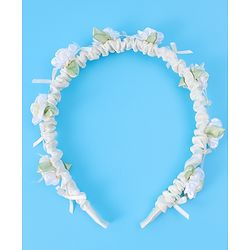 Pine Kids Hair Bands Floral Applique Free Size - Beige