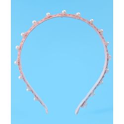 Pine Kids Hair Band with Pearl Applique Free Size - Pink