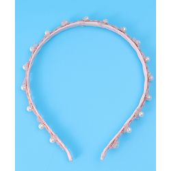 Pine Kids Hair Band with Pearl Applique Free Size - Pink