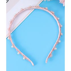 Pine Kids Hair Band with Pearl Applique Free Size - Pink