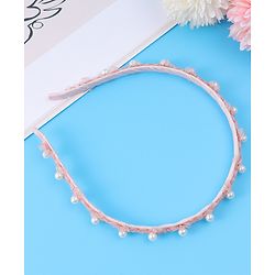 Pine Kids Hair Band with Pearl Applique Free Size - Pink