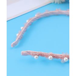 Pine Kids Hair Band with Pearl Applique Free Size - Pink