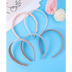Pine Kids Free Size Hair Bands with Peal & Floral Print Pack of 5 - Multicolor