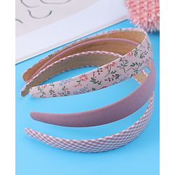 Pine Kids Free Size Hair Bands with Peal & Floral Print Pack of 5 - Multicolor