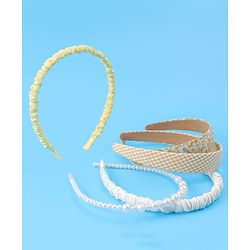 Pine Kids Free Size Hair Bands Pearl & Floral Print Pack of 5 - Multicolor