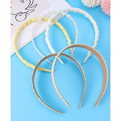 Pine Kids Free Size Hair Bands Pearl & Floral Print Pack of 5 - Multicolor