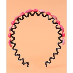 Pine Kids Hair Band with Hearts & Rounds Embellished Free Size - Pink