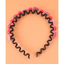 Pine Kids Hair Band with Hearts & Rounds Embellished Free Size - Pink