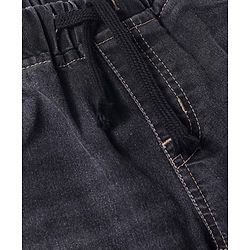 Pine Kids Woven Full Length Denim Washed Joggers - Black