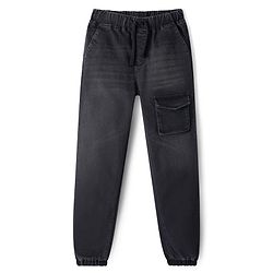 Pine Kids Cotton Woven Full Length Washed Jeans - Black