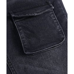 Pine Kids Cotton Woven Full Length Washed Jeans - Black