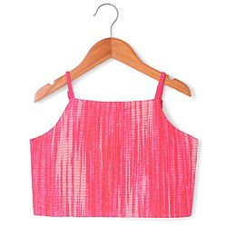 Pine Kids Woven Sequin Embroiderd Top & Palazzo Set with Three Fourth Sleeves Jacket - Dark Pink