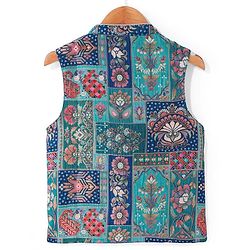 Pine Kids Woven Full Sleeves Solid Kurta Pyjama Set with Floral Embroidered Jacket - Teal Blue