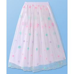 Pine Kids Woven Half sleeves Sequinned Floral Embroidered Choli Lahenga Set With Dupatta - Baby Pink