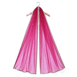 Pine Kids Woven Half Sleeves Choli Lehenga & Dupatta Set with Sequin Embroidery - Pink