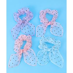 Pine Kids Rubber Bands & Scrunchies Sets Polka Dots Design Free Size - Multicolor