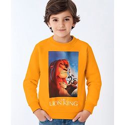 Pine Kids Disney Terry Knit Full Sleeves Sweatshirt with Lion King Graphics - Orange