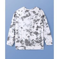 Pine Kids Disney Terry Knitted Full Raglan Sleeves Tie & Dye Oversized Sweatshirt With Lion King Print - White