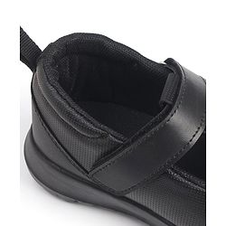 Pine Kids Textured School Shoes with Velcro Closure - Black