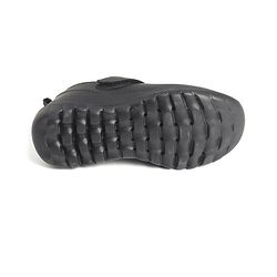 Pine Kids Textured School Shoes with Velcro Closure - Black