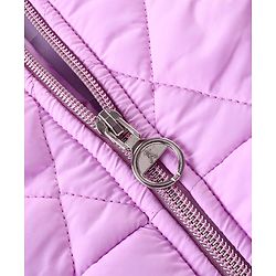 Pine Kids Woven Full Sleeves High Neck Padded Quilted Jacket with Butterfly Patch Detailing - Mauve