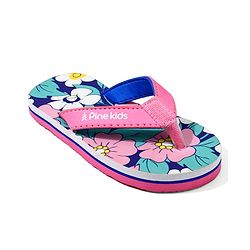 Pine Kids Floral Printed Flip Flops - Pink
