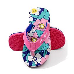 Pine Kids Floral Printed Flip Flops - Pink
