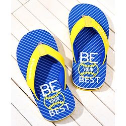 Pine Kids Text Printed Slip On Flip Flops - Blue