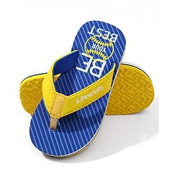 Pine Kids Text Printed Slip On Flip Flops - Blue