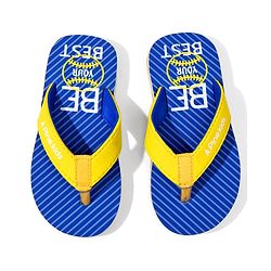 Pine Kids Text Printed Slip On Flip Flops - Blue