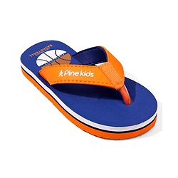Pine Kids Basketball Printed Slip On Flip Flops - Navy Blue