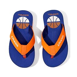 Pine Kids Basketball Printed Slip On Flip Flops - Navy Blue