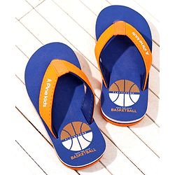 Pine Kids Basketball Printed Slip On Flip Flops - Navy Blue