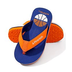 Pine Kids Basketball Printed Slip On Flip Flops - Navy Blue