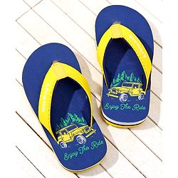 Pine Kids Jeep Printed Slip On Flip Flops - Navy Blue