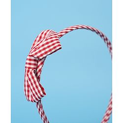Pine Kids Hair Bands Bow Applique with Checks Free Size Pack of 3 - Red Pink & Yellow