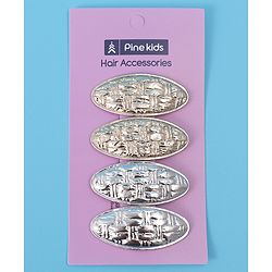 Pine Kids Snap Clips Pack of 4 - Silver