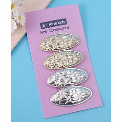 Pine Kids Snap Clips Pack of 4 - Silver