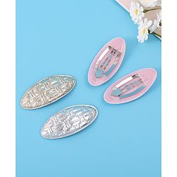 Pine Kids Snap Clips Pack of 4 - Silver