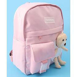 Pine Kids Fashion Backpack With Bear Applique - Pink