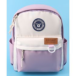 Pine Kids Bear Print Fashion Backpack With a Pouch -Purple