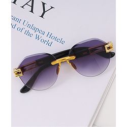 Pine Kids Free Size Sunglasses - Black & Gold