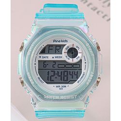 Pine Kids Free Size Digital Watch - Sea Green