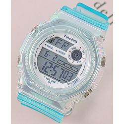 Pine Kids Free Size Digital Watch - Sea Green