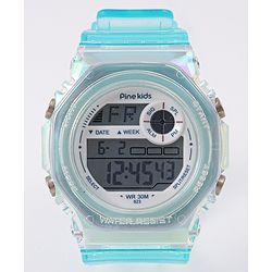 Pine Kids Free Size Digital Watch - Sea Green